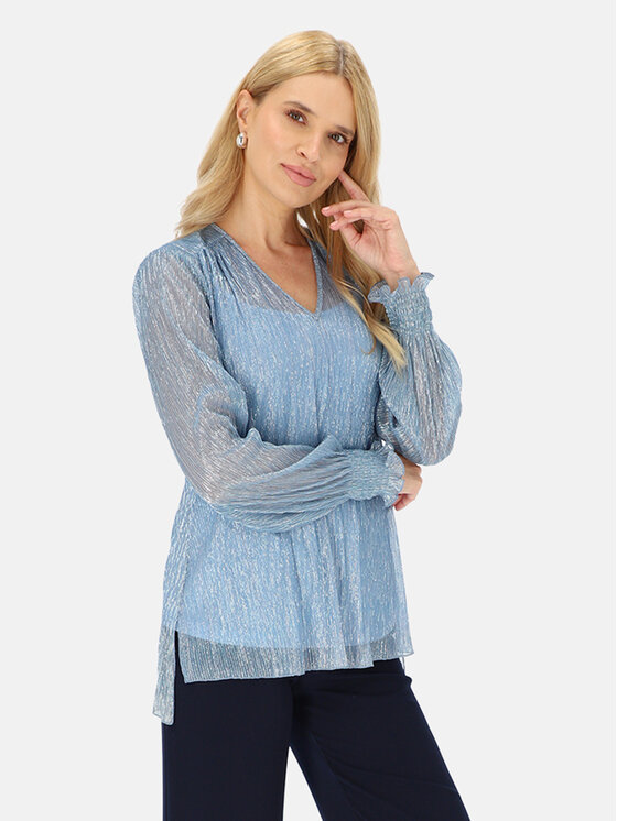 Potis & Verso Potis & Verso Bluzka Trini Niebieski Regular Fit