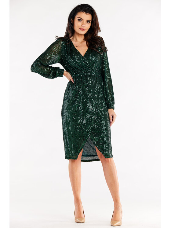 Awama Awama Abito da sera A565 Verde Basic Fit