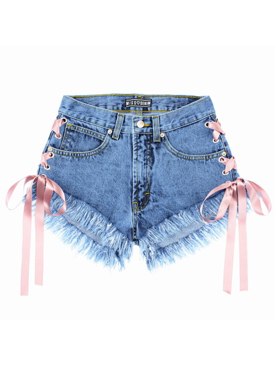 MissDenim MissDenim Szorty jeansowe High Waist Granatowy Regular Fit
