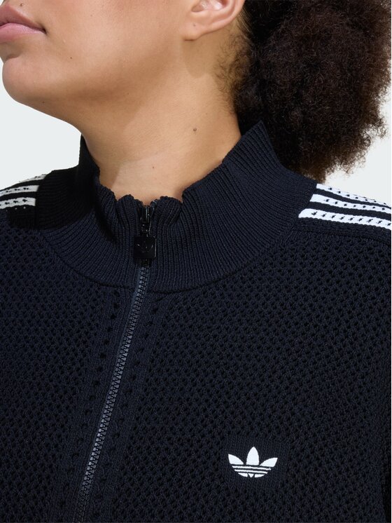 adidas adidas Bluza KNITTED CROCHET FIREBIRD Czarny Slim Fit