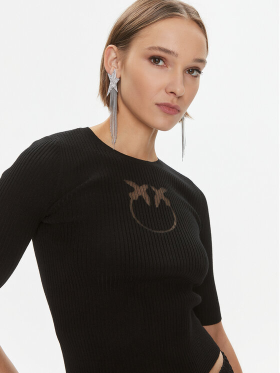 PINKO Pinko Sweater Tritone 102017 A18M Fekete Slim Fit