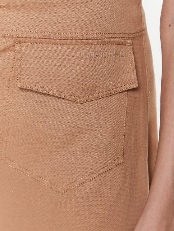 Calvin Klein Calvin Klein Trapezno krilo Drapy Tencel K20K205631 Rjava Straight Fit