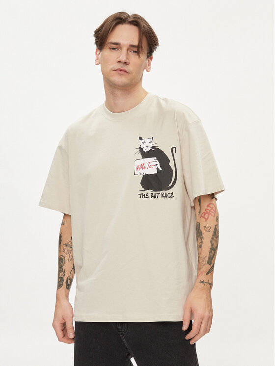 Only & Sons T-krekls Banksy 22024752 Bēšs Relaxed Fit