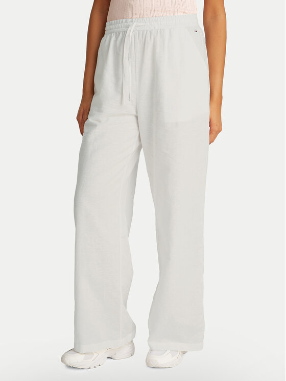 Tommy Jeans Tommy Jeans Pantaloni di tessuto DW0DW20352 Écru Regular Fit
