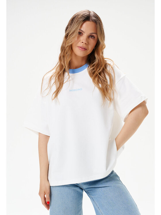 Mirons Mirons T-Shirt Print Biały Regular Fit