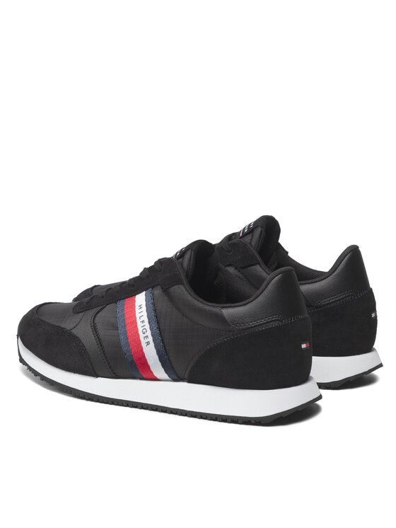 Tommy Hilfiger Tommy Hilfiger Сникърси Runner Lo Mix Ripstop FM0FM03737 Черен