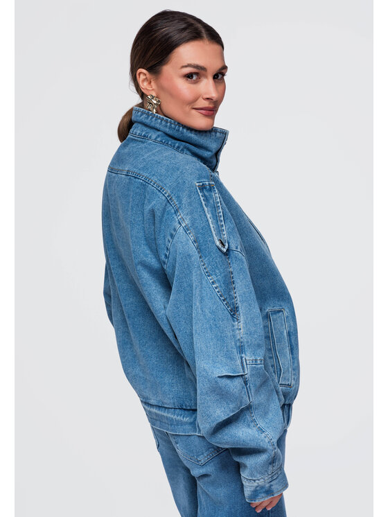 Ombre Ombre Kurtka przejściowa OW-JALP-0137 Niebieski Oversize