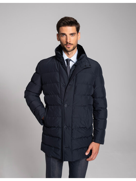 Borgio Borgio Kurtka zimowa camigliano g Granatowy Slim Fit