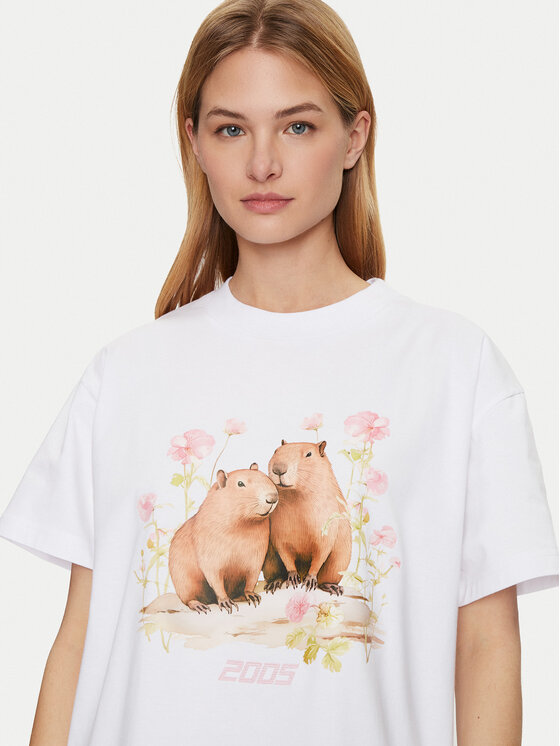 2005 2005 T-Shirt Unisex Capybaras Love Weiß Regular Fit