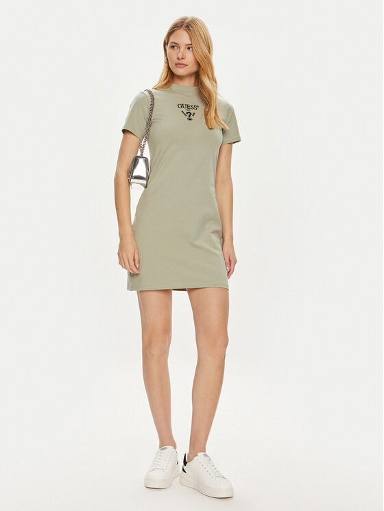 Guess Guess Sukienka codzienna V4YK02 KCDH1 Zielony Regular Fit