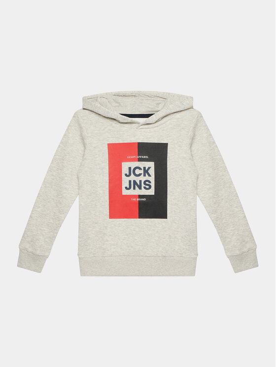 Jack&Jones Junior Džemperis ar kapuci 12237105 Pelēks Regular Fit