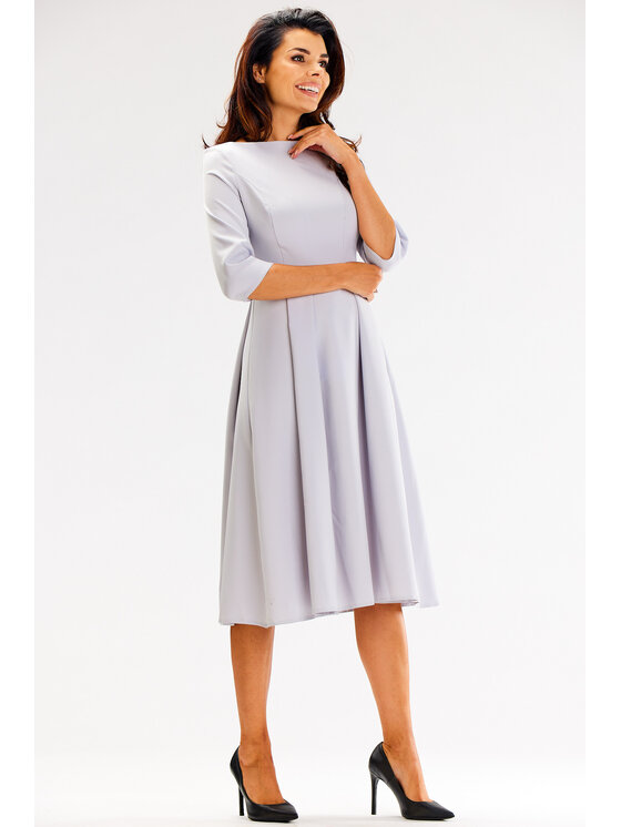 Awama Awama Abito da cocktail A620 Grigio Basic Fit