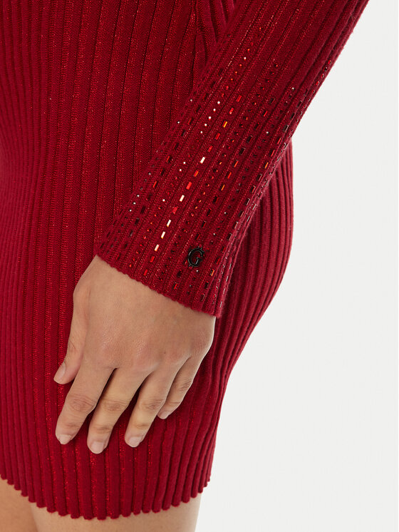Guess Guess Sukienka dzianinowa W5RK14 Z2Y50 Czerwony Regular Fit