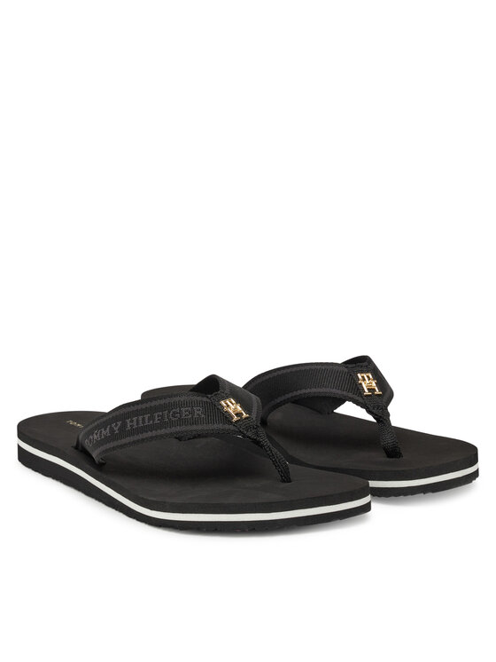 Tommy Hilfiger Tommy Hilfiger Σαγιονάρες Hilfiger Webbing Beach Sandal FW0FW08515 Μαύρο