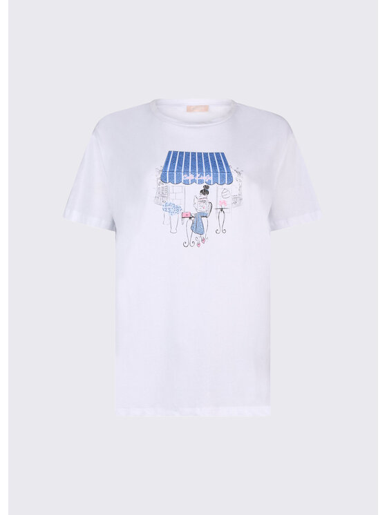 Liu Jo Liu Jo T-Shirt WA6502JS923P9411 Biały Regular Fit