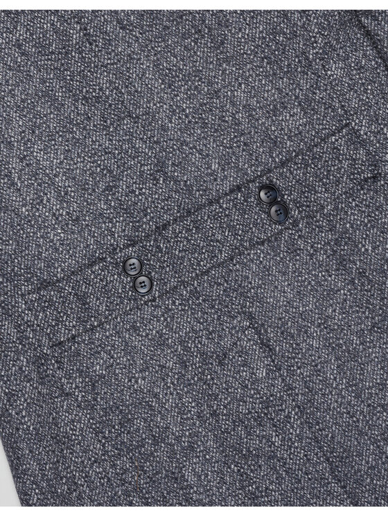 Borgio Borgio Płaszcz wełniany rivara_g1 Granatowy Slim Fit