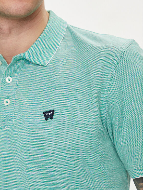 Wrangler Wrangler Polo Refined 112350393 Zielony Regular Fit