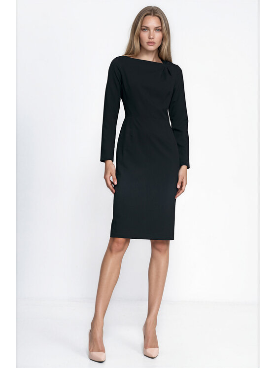 NIFE NIFE Večerní šaty S302 Černá Loose Fit