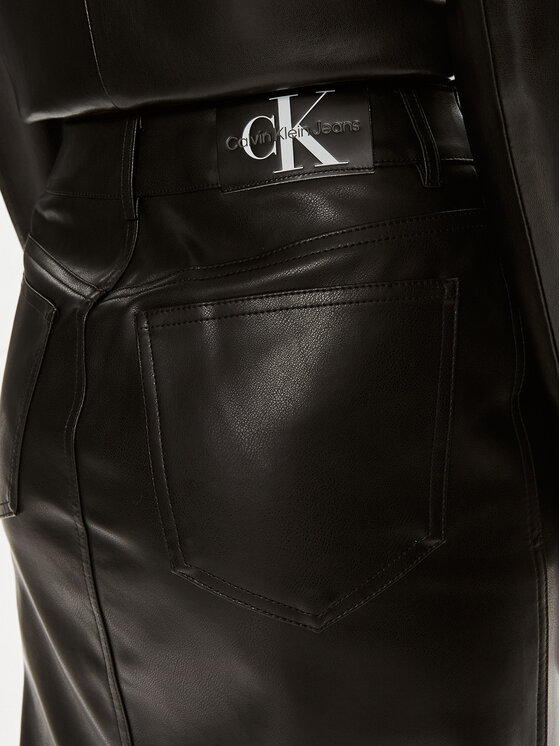 Calvin Klein Jeans Calvin Klein Jeans Dirbtinės odos sijonas J20J223547 Juoda Regular Fit