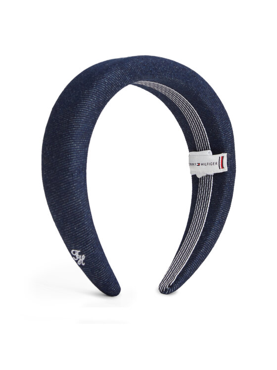 Tommy Hilfiger Cordeluță Denim Logo Padded Headband AW0AW18661 Bleumarin
