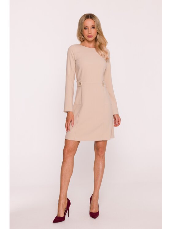 Stylove Stylove Sukienka wieczorowa S419 Beżowy A-Line Fit