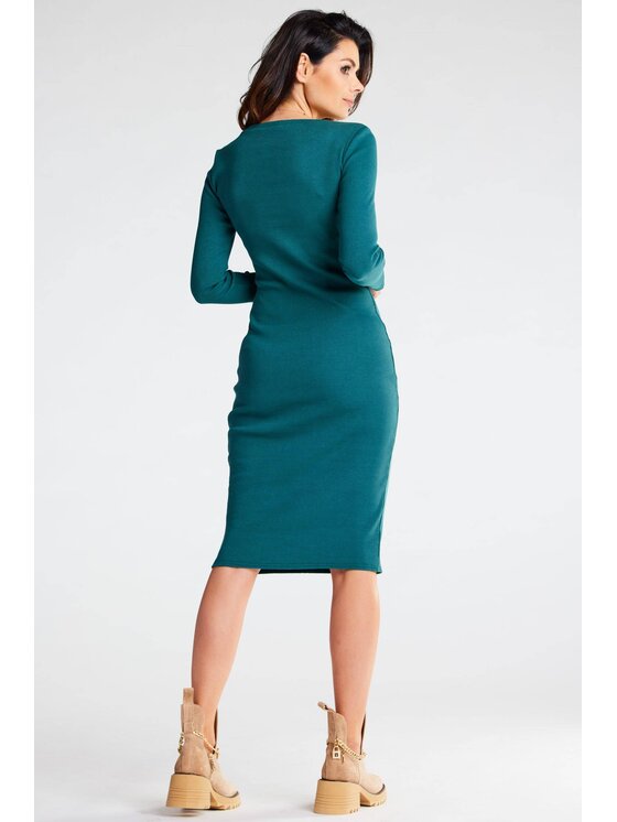 Infinite You Infinite You Vestito di maglia M282 Verde Basic Fit