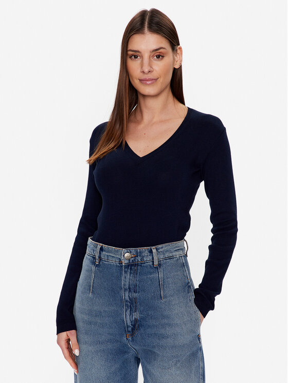Pull United Colors Of Benetton Femme - Bleu Marine, Taille S, Col Rond, Manches Longues