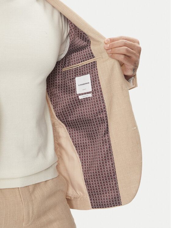 Lindbergh Lindbergh Oblek 30-606060 Béžová Slim Fit