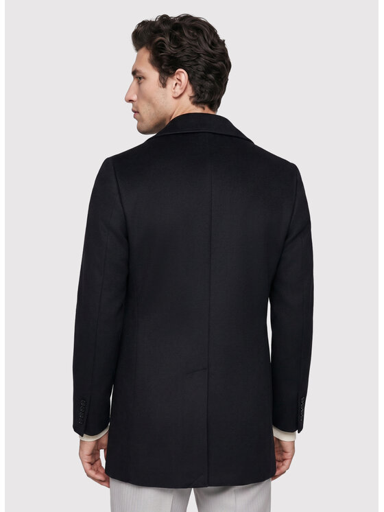 Pako Lorente Pako Lorente Płaszcz wełniany P26WP-7X-005 Czarny Slim Fit