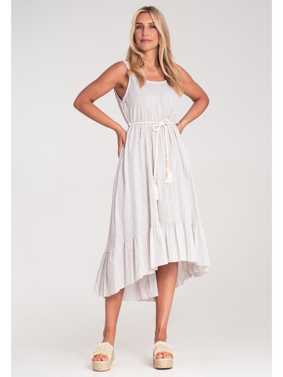 FIGL FIGL Letné šaty M1213 Béžová Flared Fit