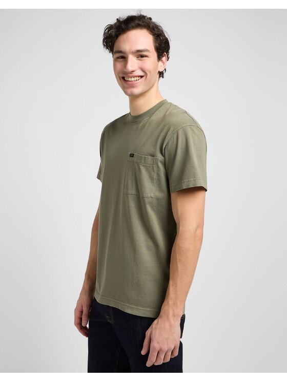 Lee Lee T-Shirt Relaxed Pocket Tee Zielony Relaxed Fit