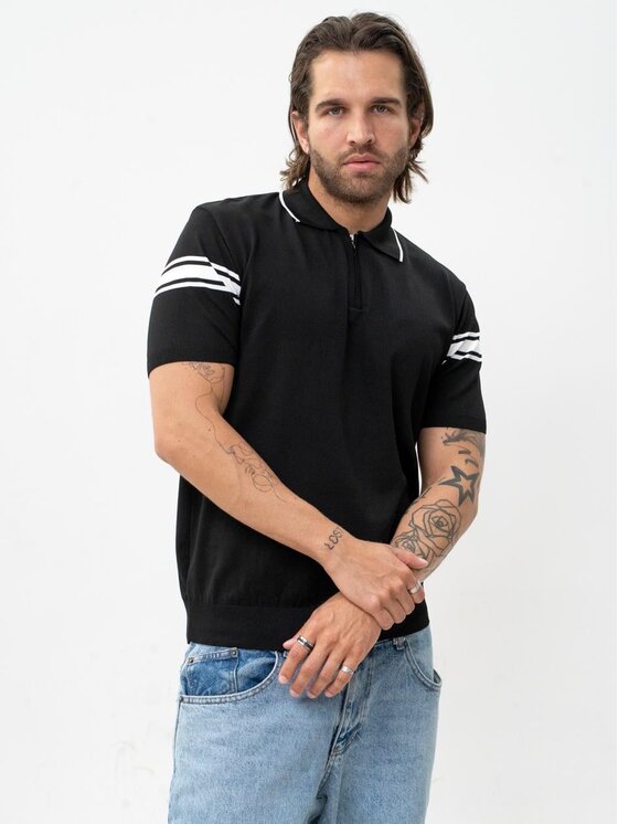 Jigga Wear Jigga Wear Polo 131787 Czarny Regular Fit
