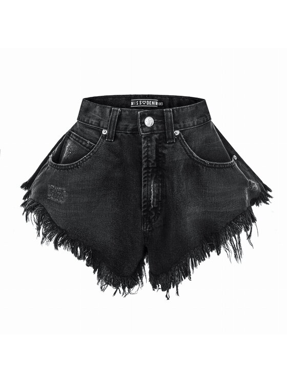 MissDenim MissDenim Džínové šortky Skorts Černá Regular Fit