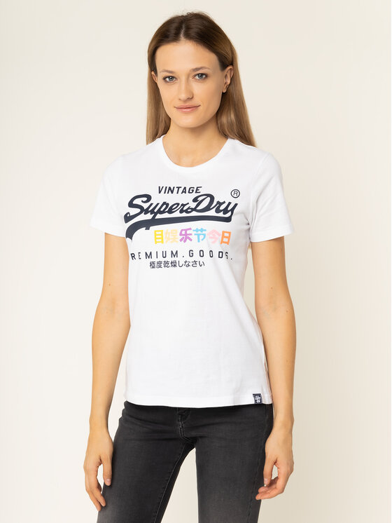 Superdry Superdry T-shirt Premium Goods Puff G10306AU Blanc Regular Fit
