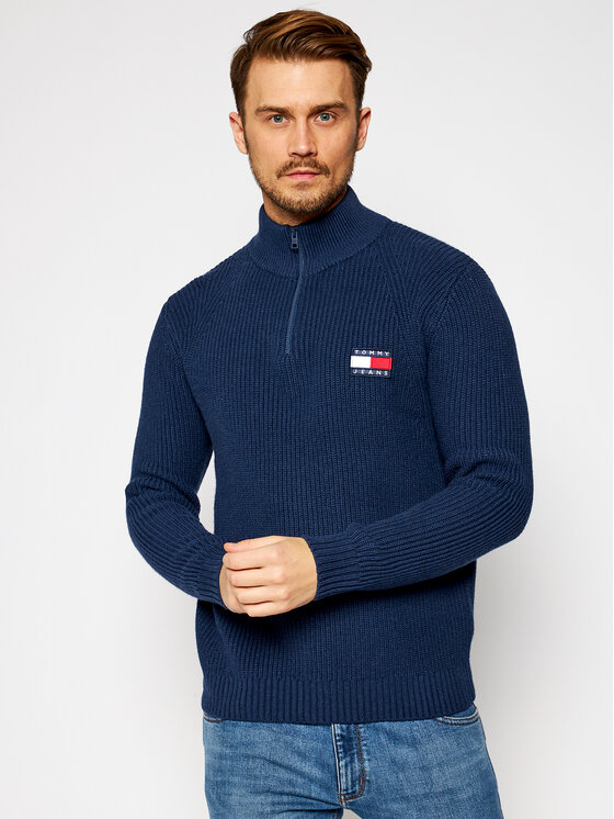 Tommy Jeans Sweater Tjm Badge DM0DM08809 Sötétkék Regular Fit • Modivo.hu