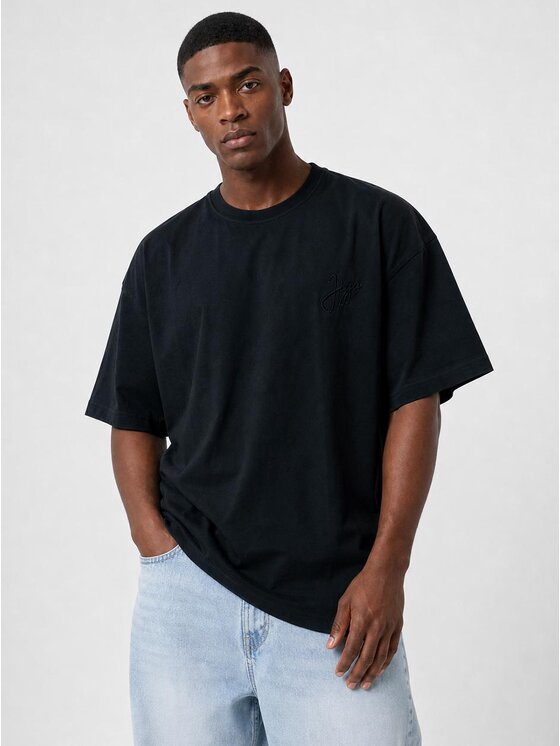 Jigga Wear Jigga Wear T-Shirt Szeroka luźna 131109 Czarny Oversize