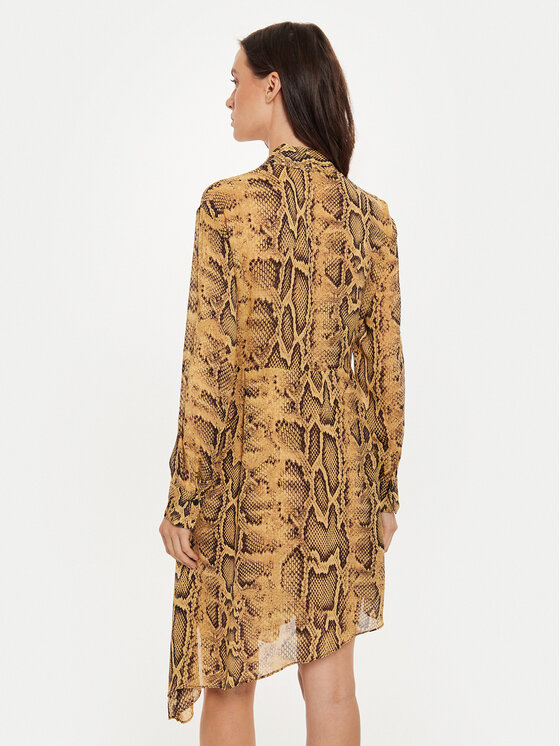 Sisley Sisley Srajčna obleka 4YBMLV065 Rjava Regular Fit