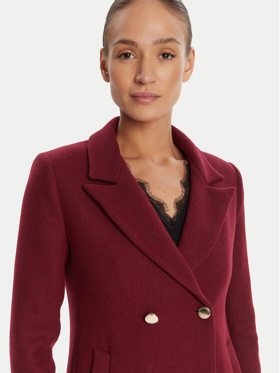 Rinascimento Rinascimento Płaszcz wełniany CFC0126118003 Bordowy Regular Fit