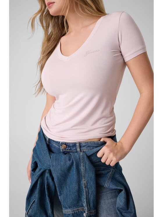 Guess Guess T-Shirt 183552 Fioletowy Classic Fit