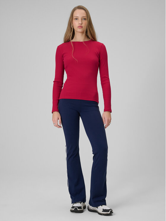 4F 4F Bluzka BASIC+ Różowy ciemny Slim Fit