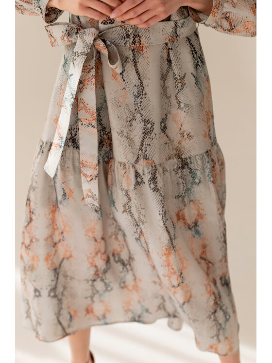 Entelier Entelier Sukienka koszulowa koszulowa maxi Beżowy Regular Fit