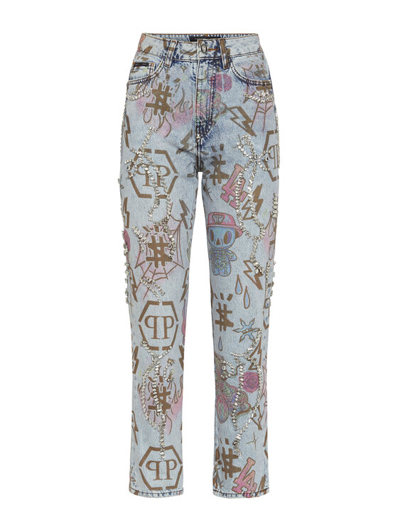 PHILIPP PLEIN PHILIPP PLEIN Jeansy 4435 Světle modrá Boyfriend Fit