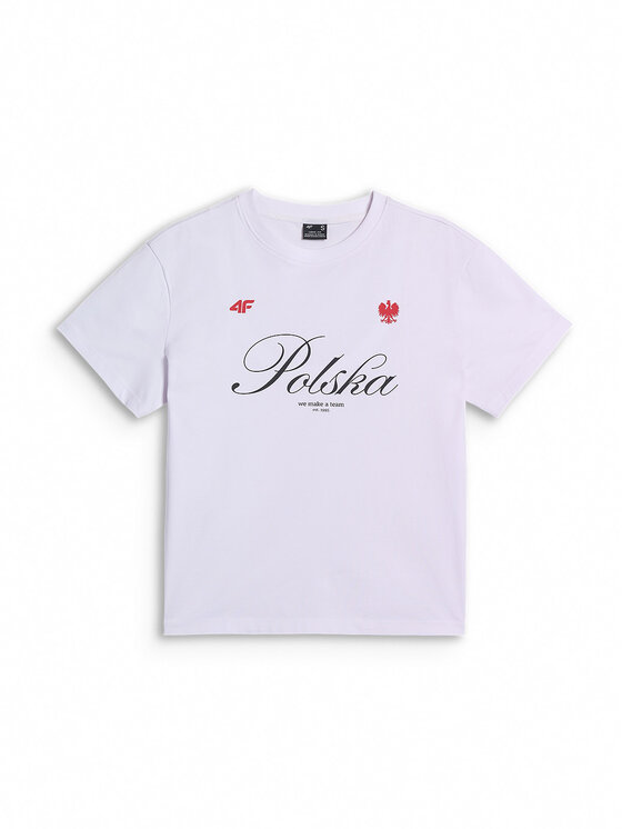 4F 4F T-Shirt STREFA KIBICA Biały Loose Fit