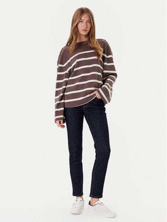 Tommy Hilfiger Tommy Hilfiger Bluza Gold Button WW0WW45760 Rjava Relaxed Fit