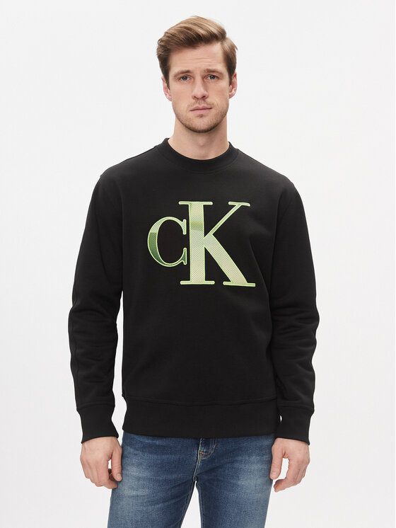 Calvin Klein Jeans Calvin Klein Jeans Majica dugih rukava Monologo J30J325028 Crna Regular Fit