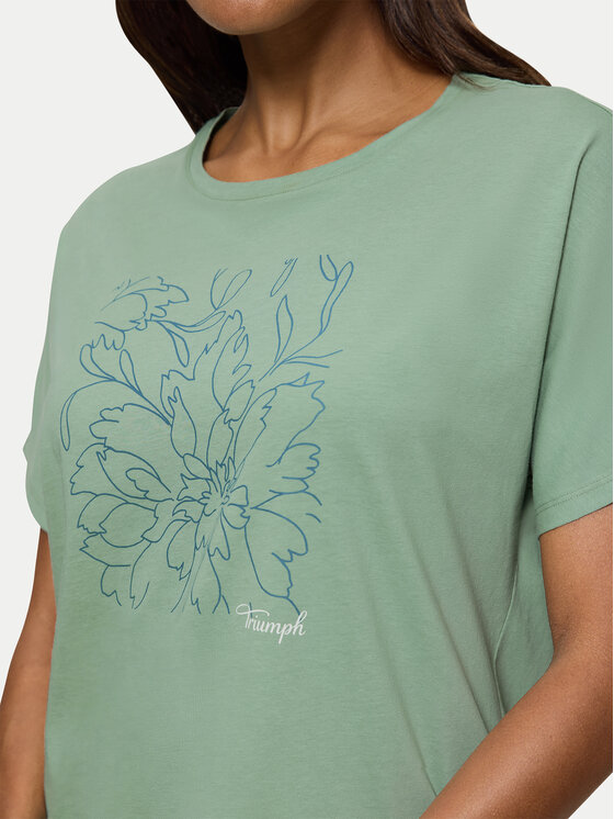 Triumph Triumph Pyžamový top Mix & Match 10218281 Zelená Relaxed Fit