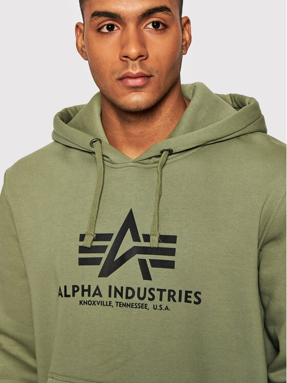 Alpha Industries Alpha Industries Džemperis ar kapuci Basic 178312 Zaļš Regular Fit