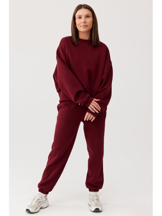 Lunedi Lunedi Bluza Cozy Bordowy Regular Fit