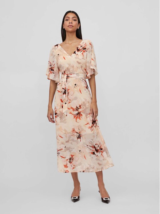 Vila Vila Kleid für den Alltag Karin 14083207 Beige Regular Fit