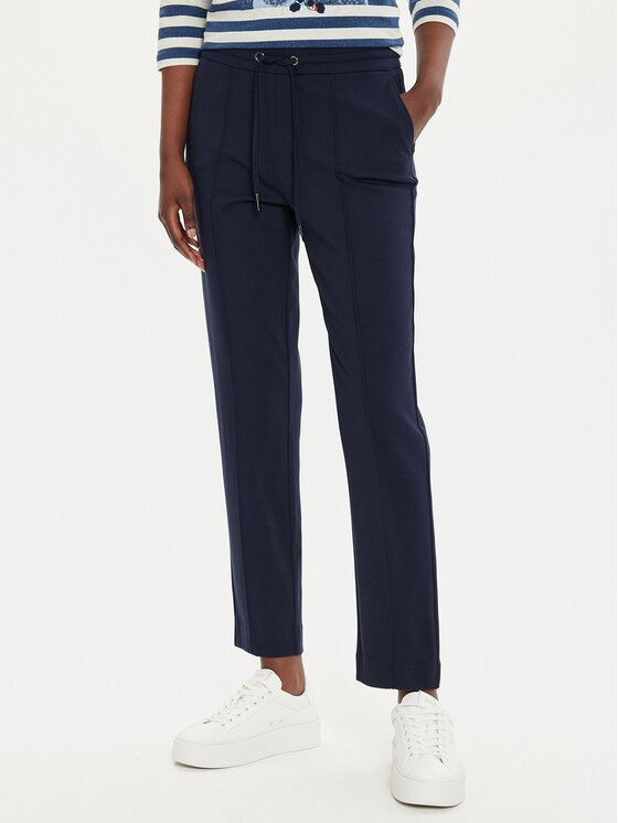 Olsen Olsen Medžiaginės kelnės Lisa 14002210 Tamsiai mėlyna Regular Fit